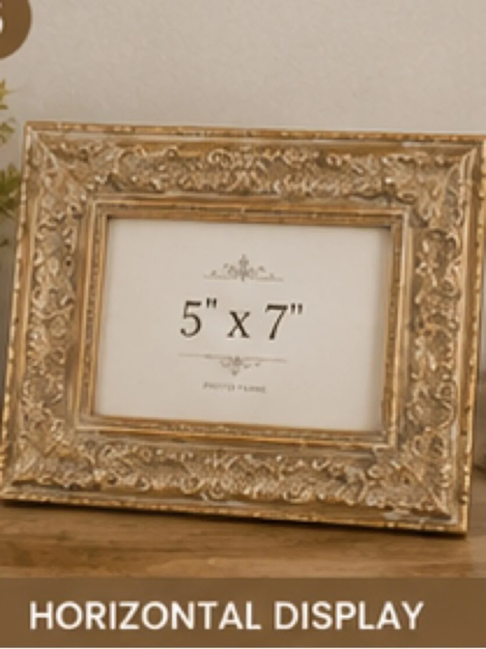 Ornate 5x7 Gold Frame Vintage Style Embossed French Country Baroque Tabletop